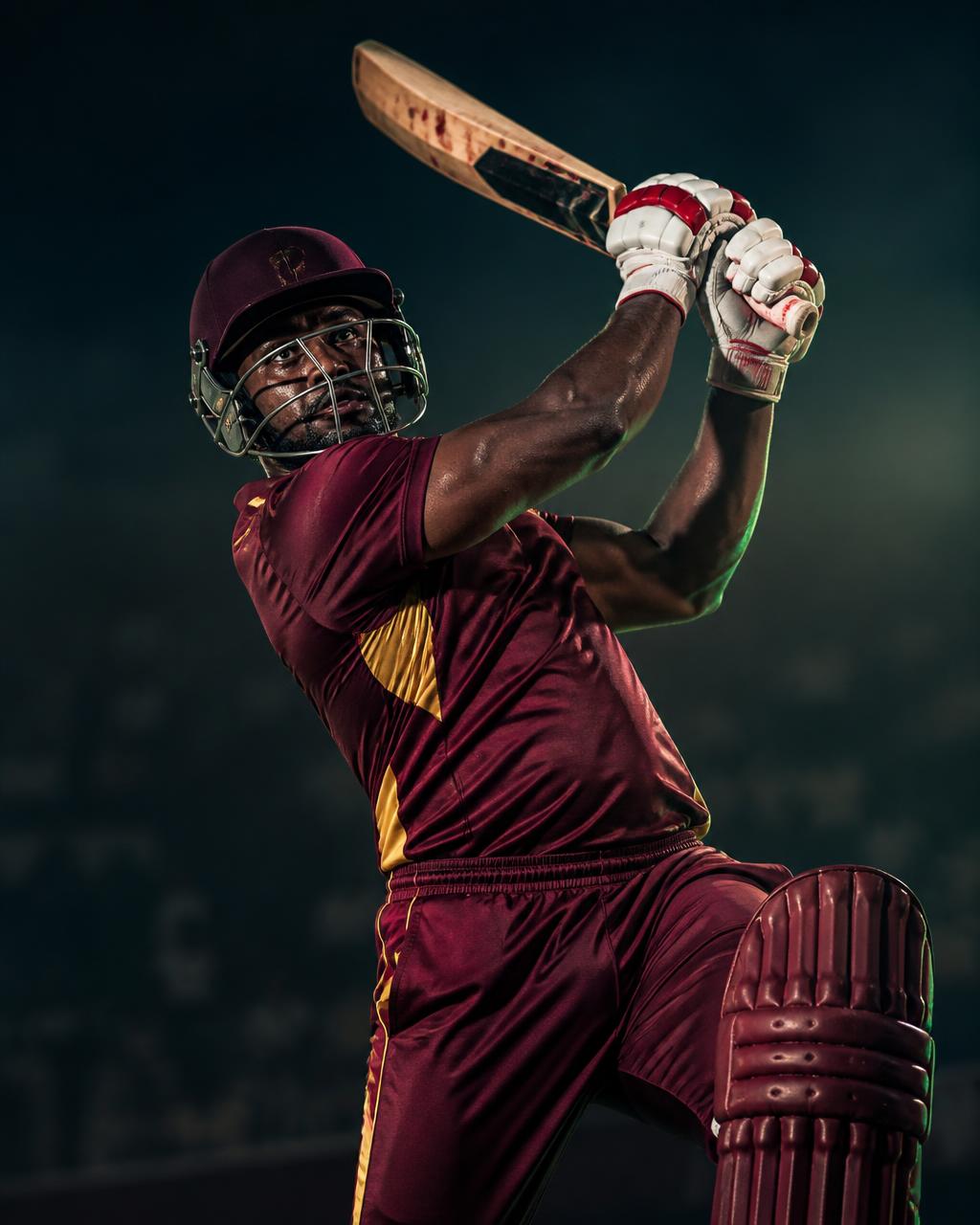 West Indies batter playing an attacking cricket shot